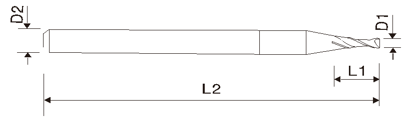 Fresa micro de carboneto, de extremidade  quadrada 0.1mm EMA11