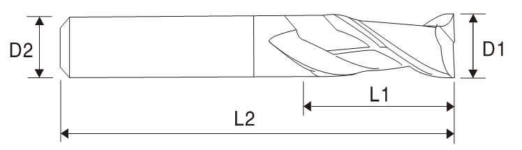 Fresa quadrada de carboneto EMB01, Fresa com estria dupla