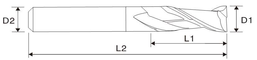 Fresa de carboneto EMC01 X5070, (estria dupla)